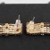 Hanging earrings with Hollywood rhinestones different levels, white color in gold, 11 cm