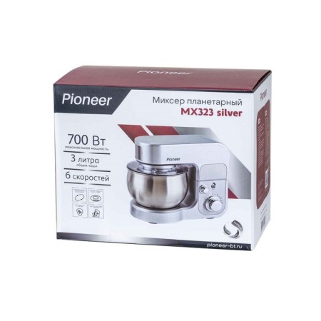 Mixer Pioneer MX323, Planetary, 700 W, 6 speeds, 3 l, silver-13