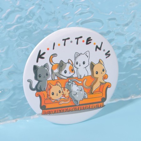 Pocket mirror “Kittens”, d = 7 cm, multi -colored-2
