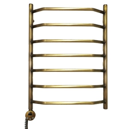 Domoterm electric heated towel rail "Laura", 500 x 700 mm, 7 crossbars, left, bronze