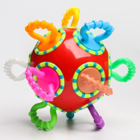 Developing toy - rattle, "ball - ratchet", rattle, color of mix, crumb I-1