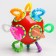 Developing toy - rattle, "ball - ratchet", rattle, color of mix, crumb I