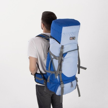 Tourist backpack, TAIF, 65 liters, cord department, 2 outer pockets, 2 side pockets, blue color-7