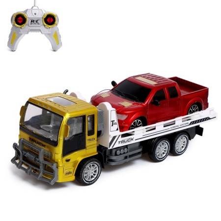 Avtobos radio -controlled truck, with a machine, works from the MIX battery
