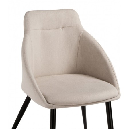 Stool on a metal frame fus metal/fabric, black/beige 58x50x85 cm-4