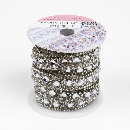 Rhinestones of thermoclay "square", width - 13 mm, 4.5 ± 0.5 m, silver color-2