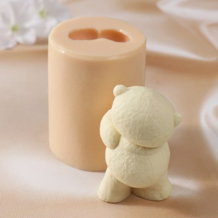 Silicone Mold "Bear with a gift" silicone 8x5.5x5 cm-2