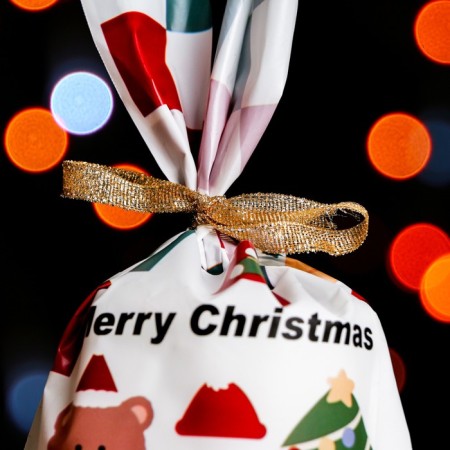 Polyethylene gift package with ears "Merry Christmas", 13 x 21.5 cm-1