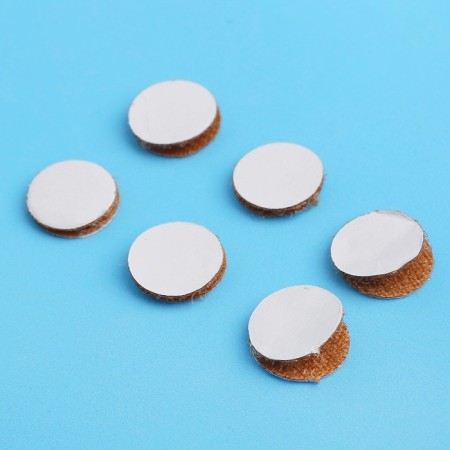 Velcro on a glue basis "Circle", set 55 pcs., Size 1 pc. 1.5 cm, brown color-1