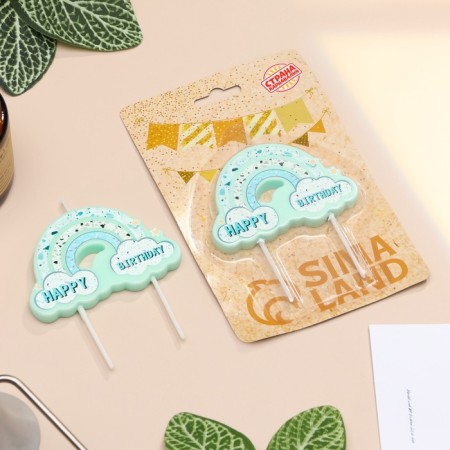 Candle for the cake "Air Rainbow", blue-1