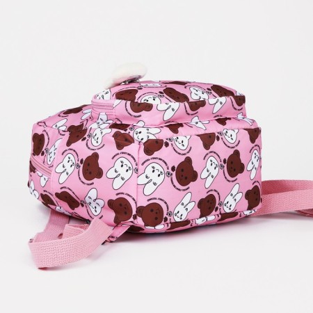 Baby backpack on lightning, 3 outer pockets, pink color-6