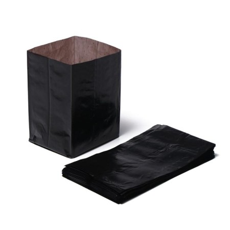 Package for seedlings, 1 l, 9 × 18 cm, polyethylene 50 microns thick, with perforation, black, Greengo