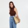 Zipper bag with lightning, beige color