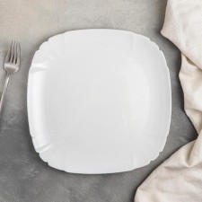 Dining plate luminarc lotusia, d = 25.5 cm, glass ceramic, white color