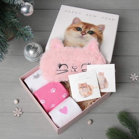 New Year. Gift set of mask and socks KAFTAN "KISA" P, 36-39 (23-25 ​​cm)