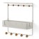 Wall shelf with hooks for accessories Estique, 310 × 320 × 100 mm, white / natural wood color