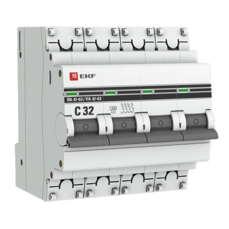 Circuit breaker automatic EKF MCB4763-4-32C-PRO 4P, 32A, 4.5ka