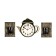 Wall -wall clocks for the kitchen "Teaker and two cups", silent, 29 x 34 cm, black, aa