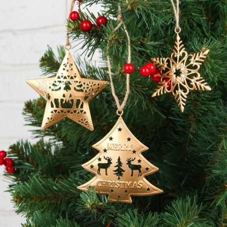 Metal suspension "New Year's miracles", gold, mix