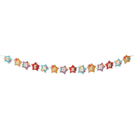 Girland "Happy Birthday!" stars, 400 cm