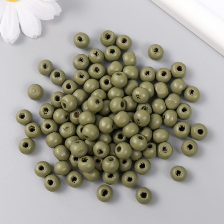 Beads for creativity wood "moss" d-0.8 cm, set of 20 g-1