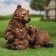 Garden figure "Bear with two cubs" 25x27x22cm