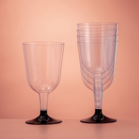 Plastic disposable glass for wine, 200 ml, transparent color-6