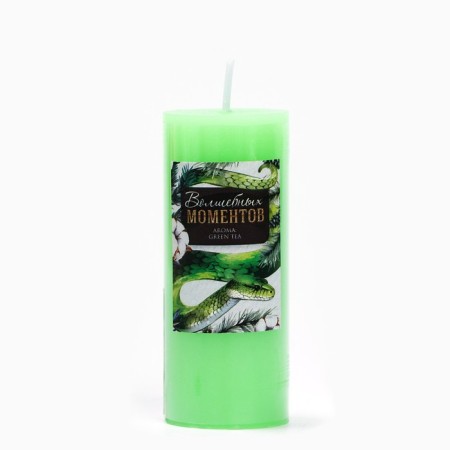 New Year's candle-stand Interior "New Year: Magic moments", green tea, 3 x 7.5 cm-1