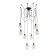 Suspended EVOLUCE lamp. SL192.303.08. RETE. 8x60 watts, e27, 16 cm, black color