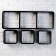 Set of wall shelves 1+3, black (large 75*26cm, 3 small 20*20cm)