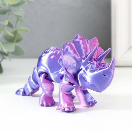 Souvenir-Antistress "Triceratops Terenty" 13.5x3.5x7.5 cm, lilac-5