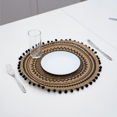 Serving napkin on the table "Africa", 38 × 38 cm, black color-2