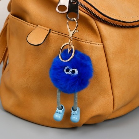 Fluffy on a ring with a carbine "A weirdo with long legs in the boots" Bright blue