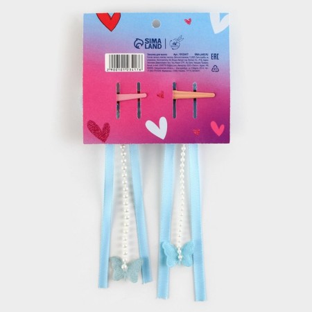 Hair clips with a bow of “my princess”, 2 pcs., 4 x 15 cm-4