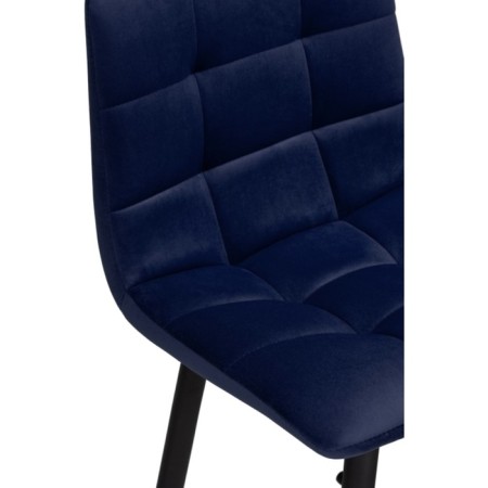 Hilly stool for metal/velor, black/blue 43x42x93 cm-5