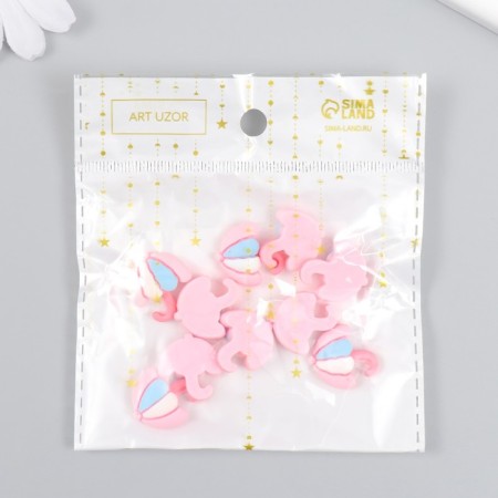 Decor for creativity plastic "Pink umbrella" set 10 pcs 2x1.7 cm-3