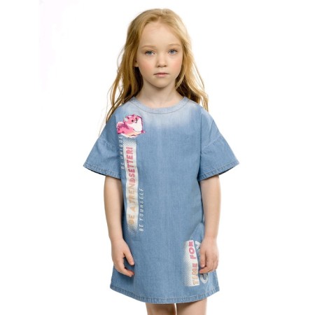 Dress for girls, height 98 cm, blue color