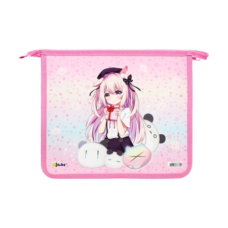 Folder d/notebooks A5 zipper on top plastic 205*240 pt 73-12 anime with pandas foil 72723-3