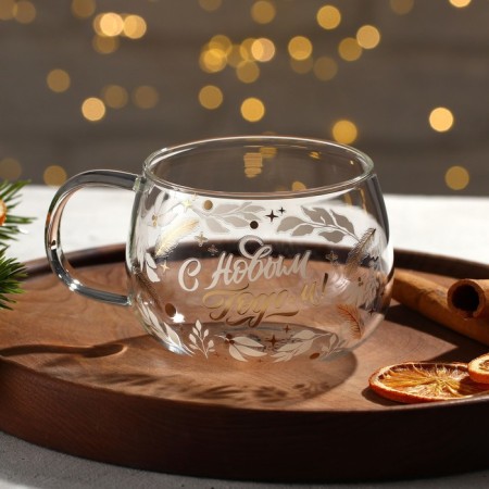 Glass mug “Happy New Year! Miracles time ", 400 ml-1