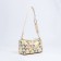Cross-Body bag with zipper, beige color/multi-colored