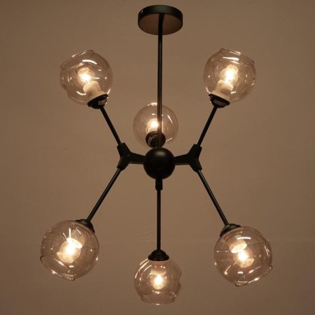 Chandelier 76801/6 6x60W E27, black/amber, 66x66x65 cm-2