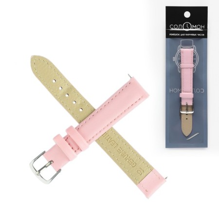 Solomon watch strap, 16 mm, genuine leather, L-20 cm, light pink