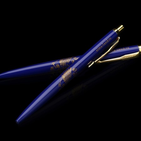 Metal handle automatic "Coat of arms", blue paste 1.0 mm-5