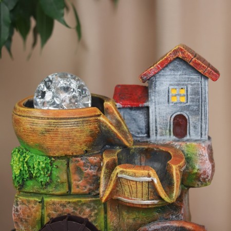 Fountain "Barrels at the house on the stones" 26x22.5 cm (with backlight)-1