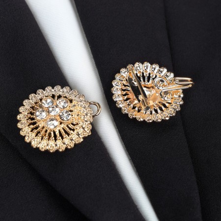 Circum clamp "Circles", white color in gold-4