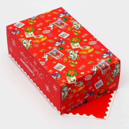 New Year. Gift box - New Year's Folding Candy "Good and Fun", 18 x 28 x 10 cm.-1