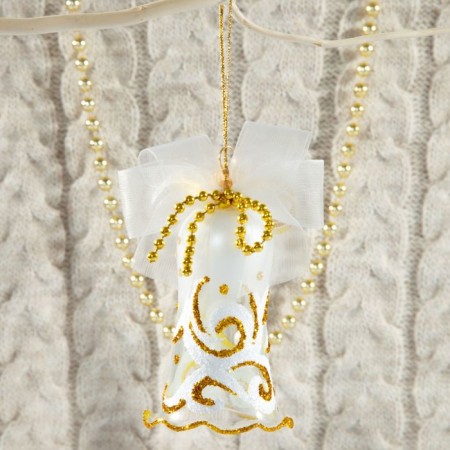 Christmas tree toy "Pattern bell" H-8.2 cm