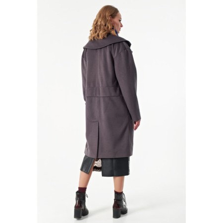 Female coat, size 48, gray color-1