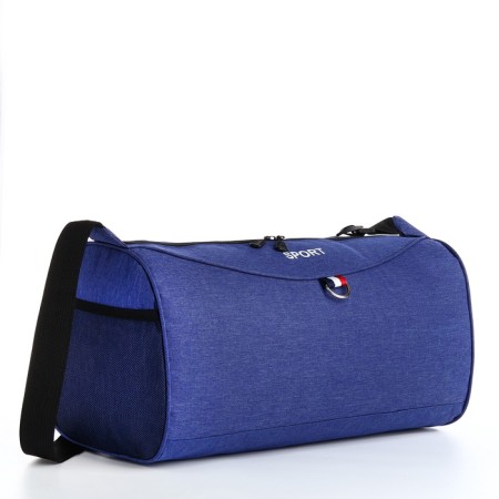 Sports bag with lightning, external pocket, adjustable belt, blue color-2