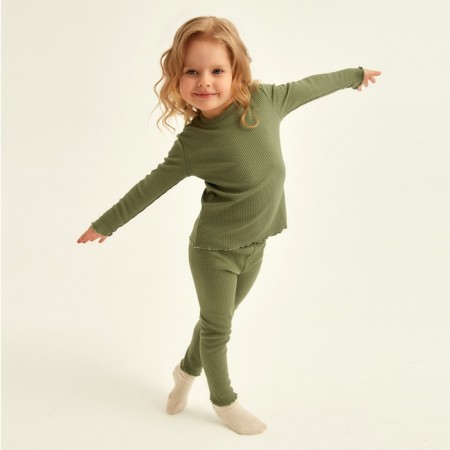 Pajama Children's SL Home P 34 (122-128), olive-3